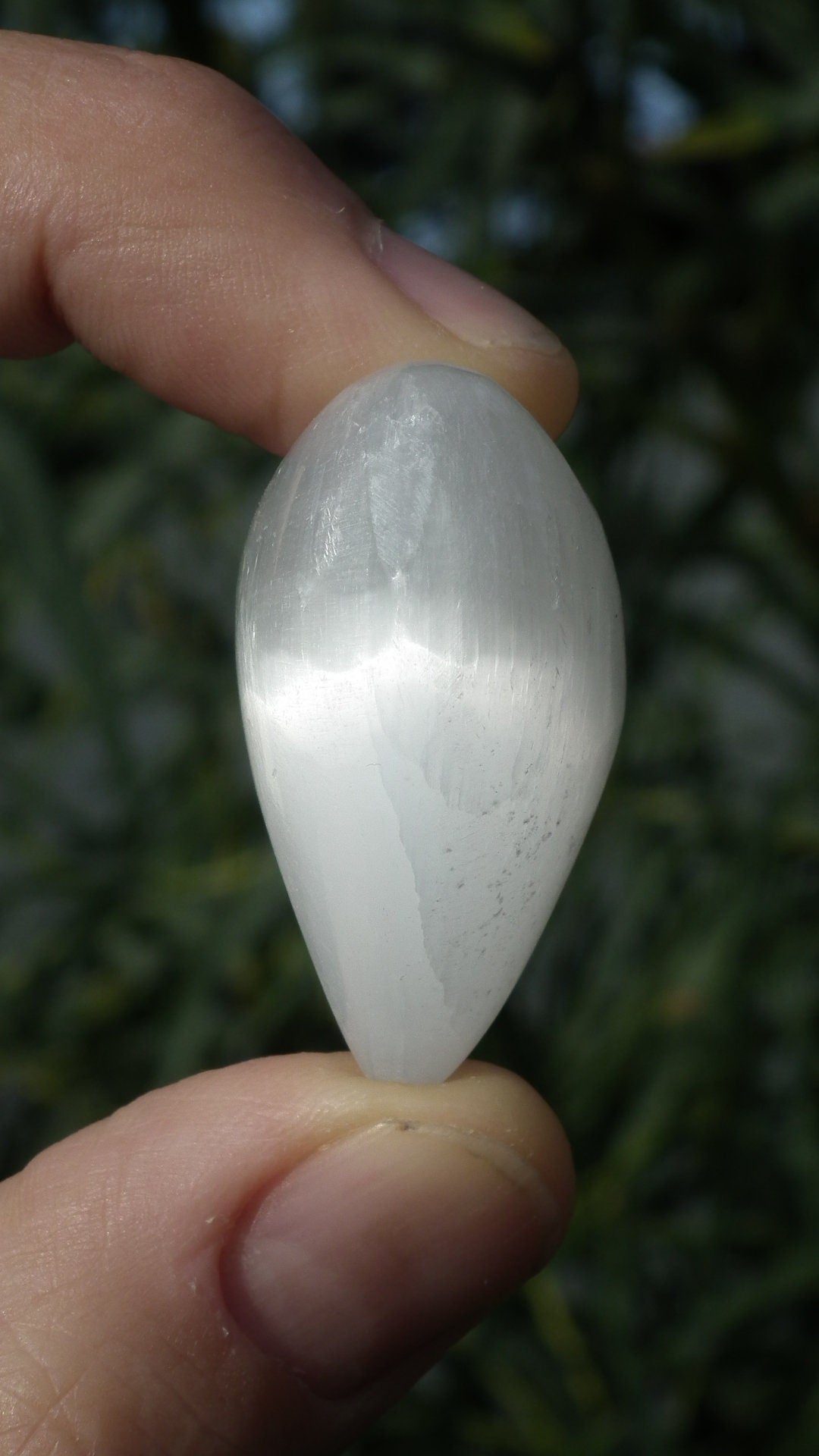 White selenite heart