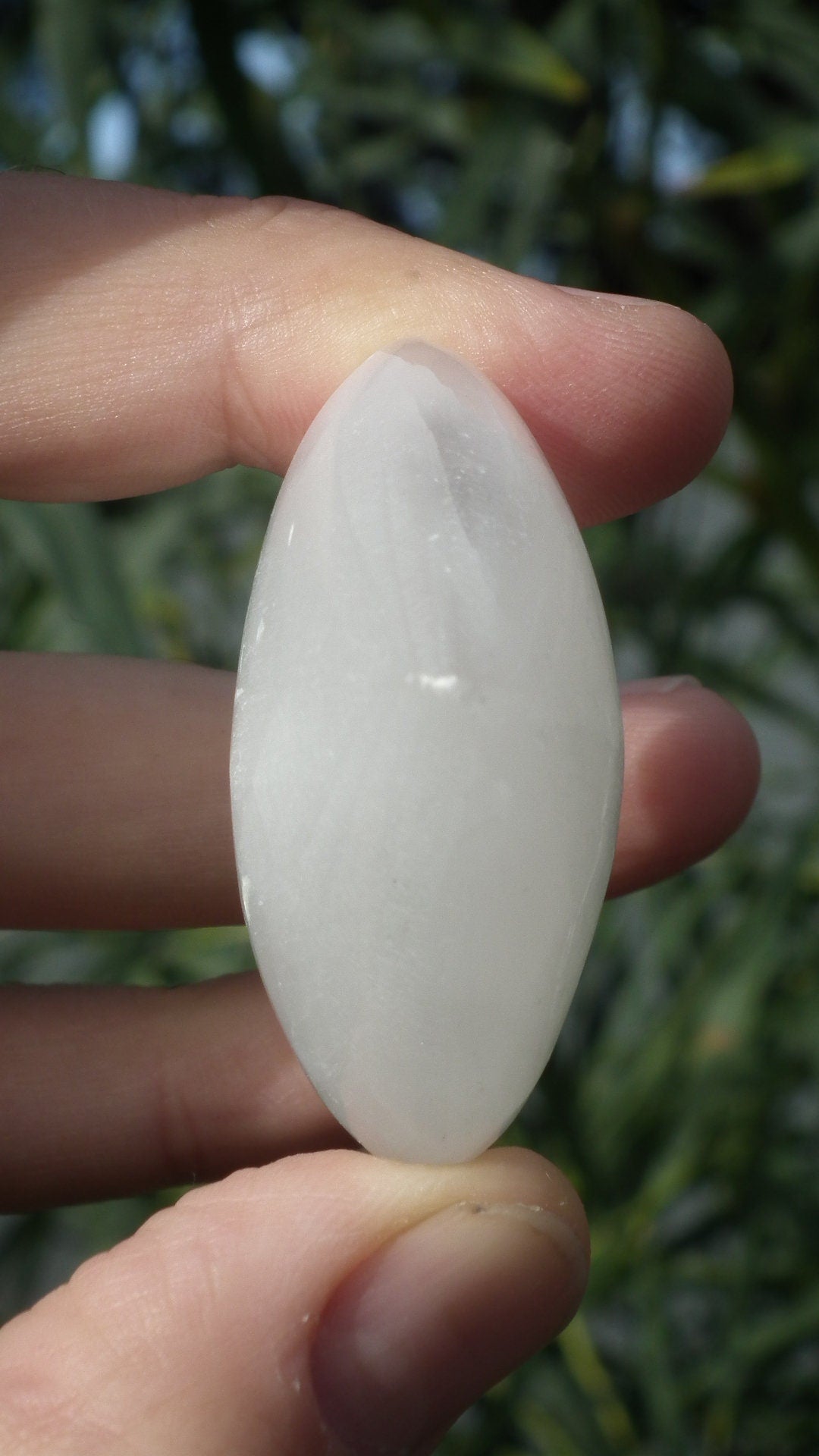 White selenite heart