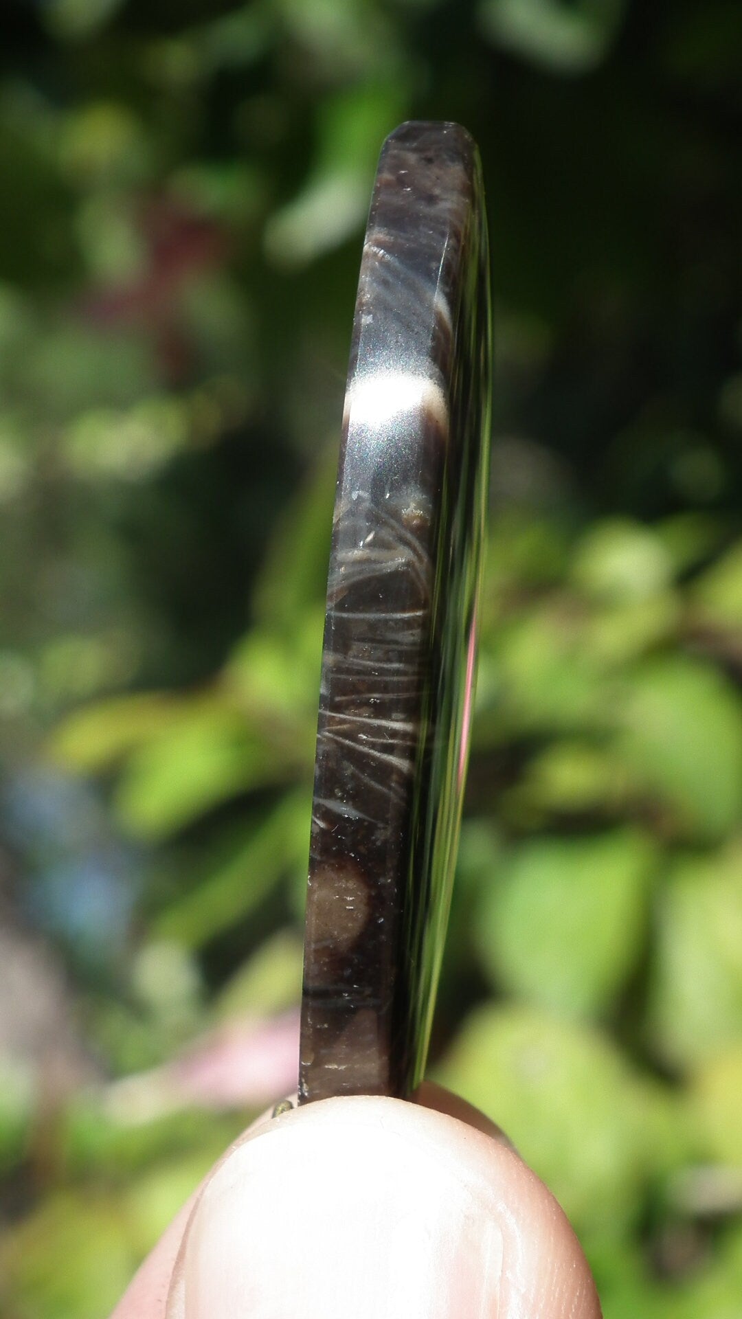 Feather Agate with bronze bail