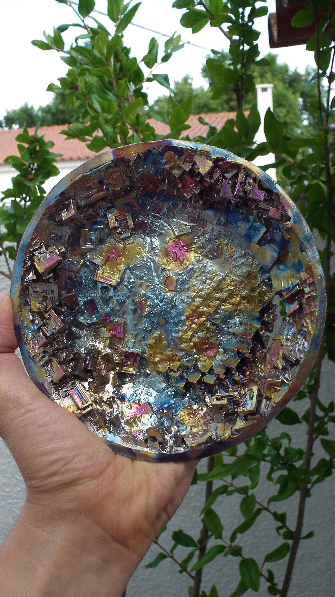 Bismuth Sculpture / Bismuth crystal / Natural Bismuth geode
