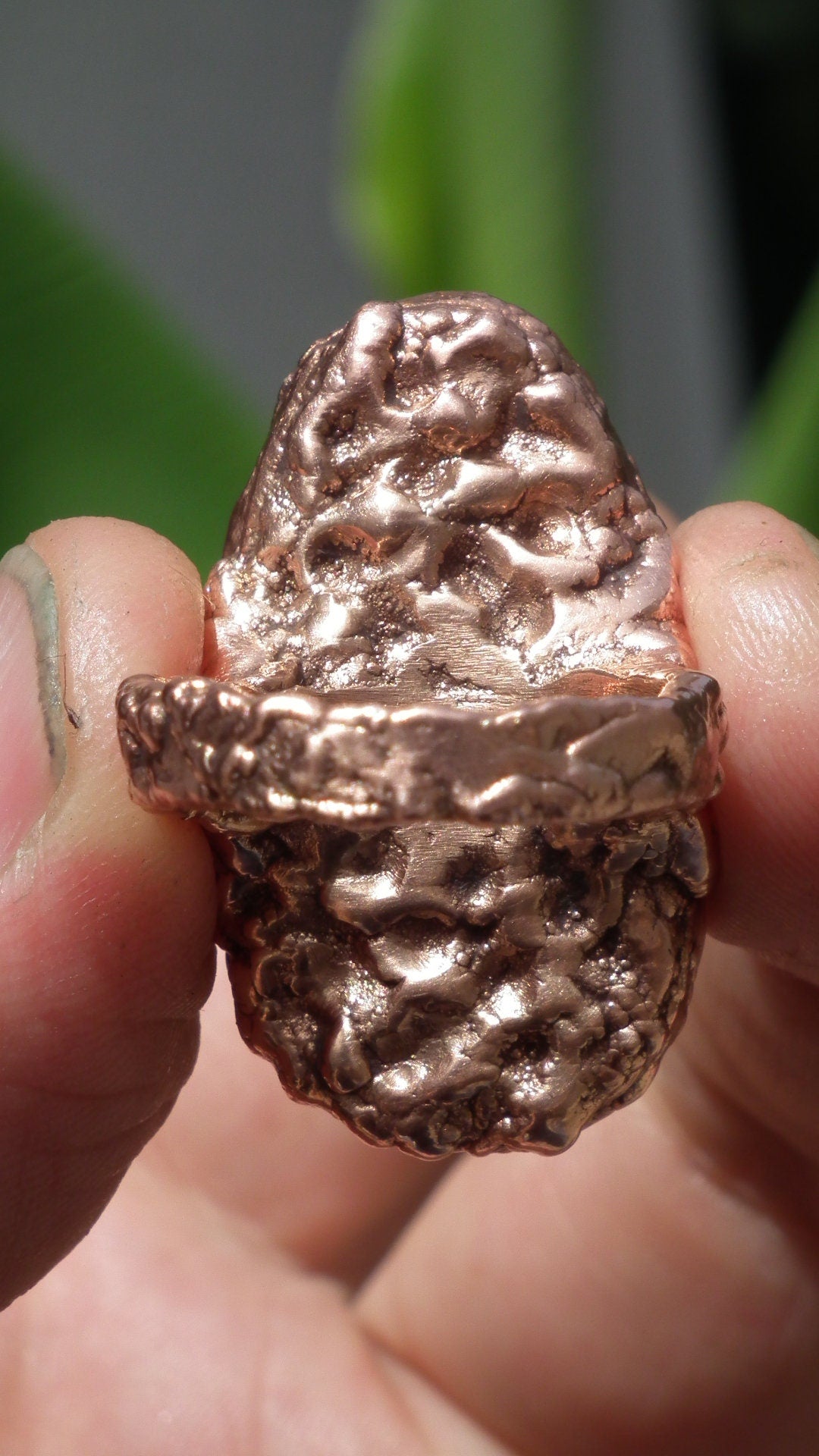 Electroformed copper // Chevron amethyst ring // Dogtheeth amethyst jewelry