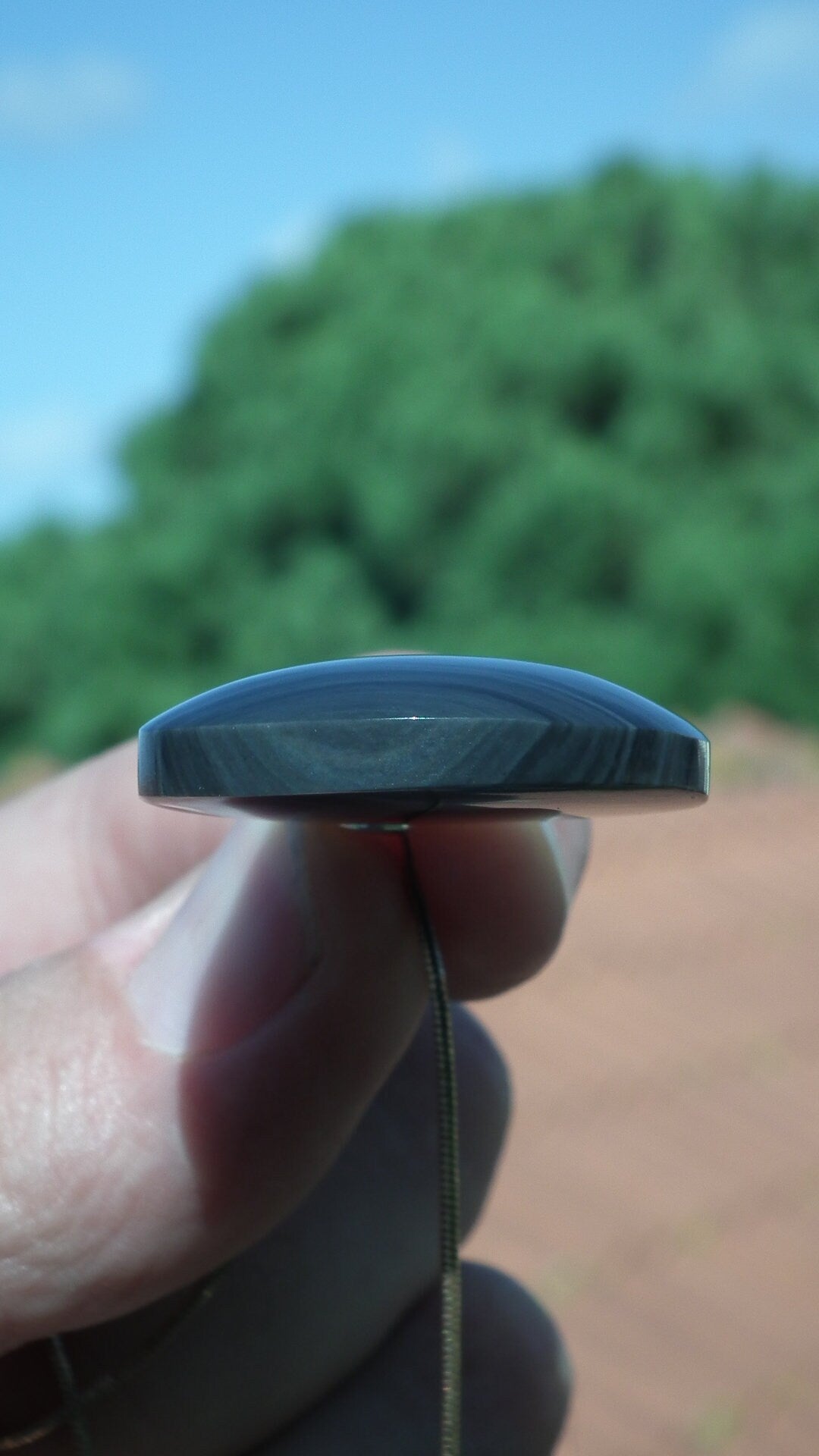 Rainbow obsidian pendant with sterling silver bail