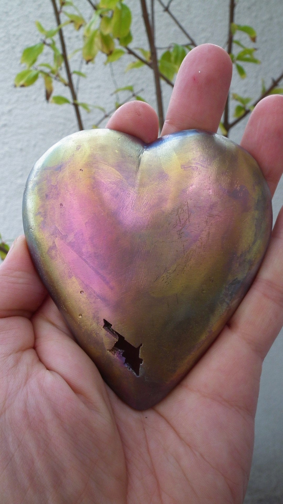 Bismuth crystal Heart