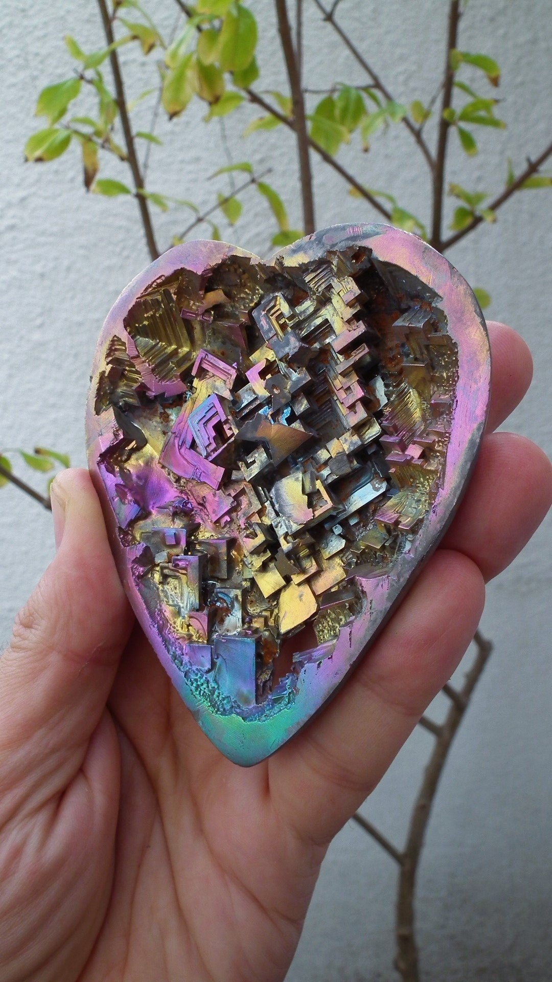 Bismuth crystal Heart