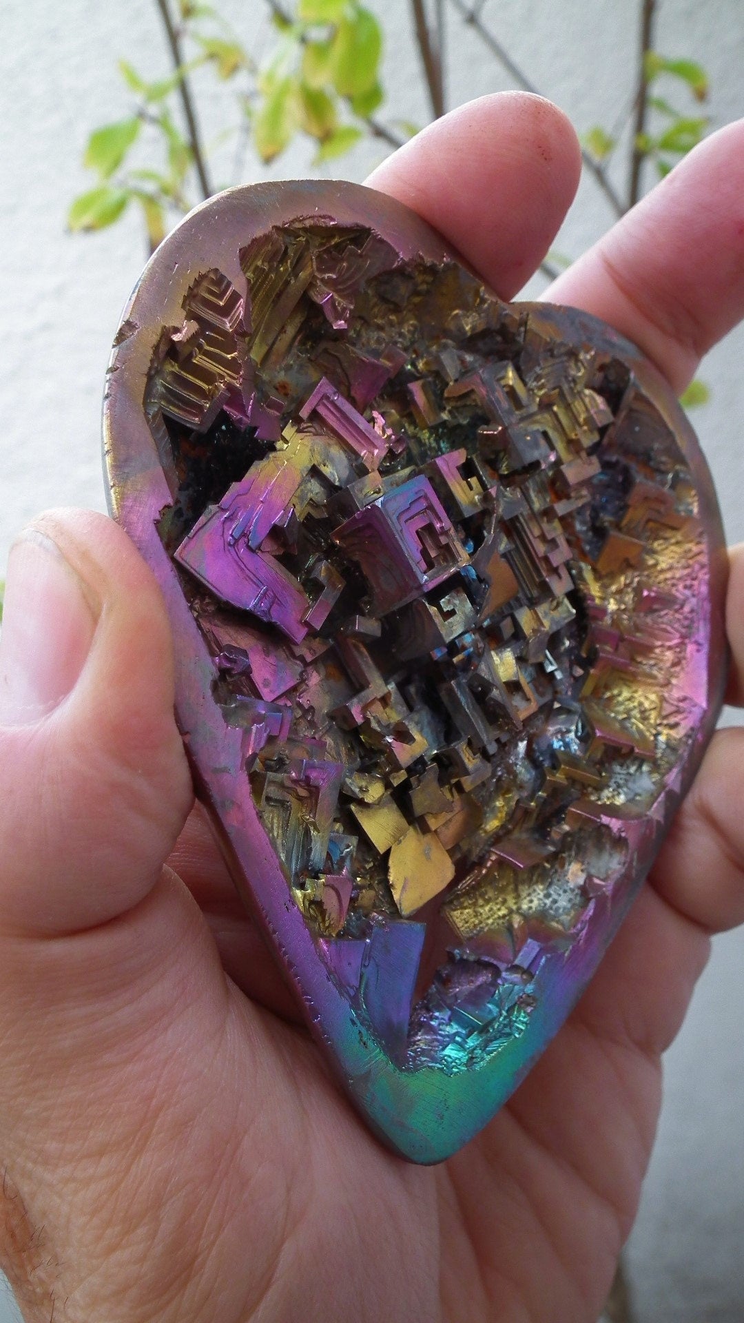 Bismuth crystal Heart