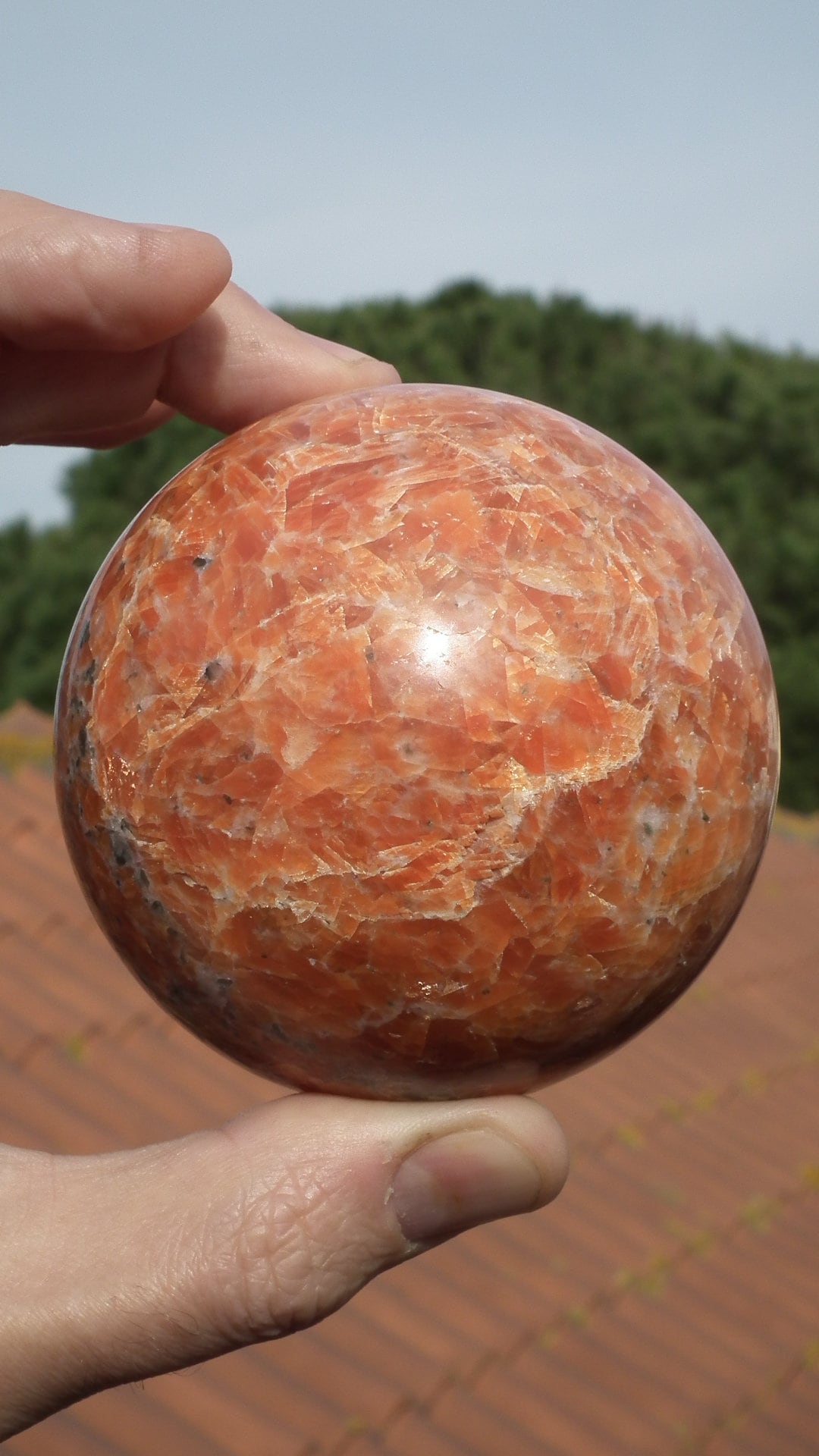 82mm calcite sphere // red calcite