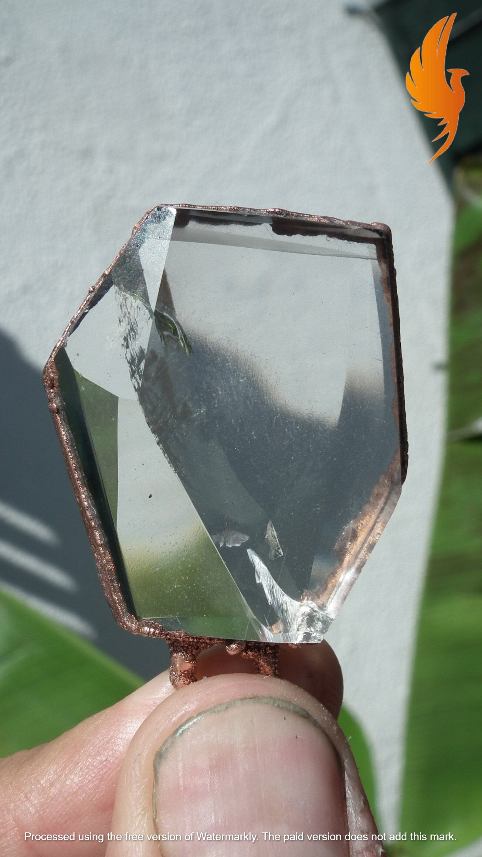 Electroformed Copper Smokey quartz Necklace