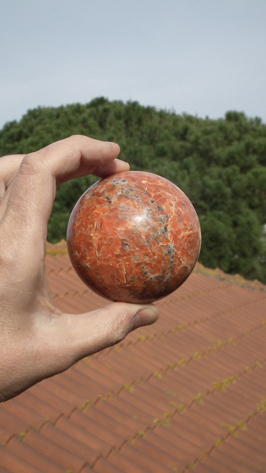82mm calcite sphere // red calcite
