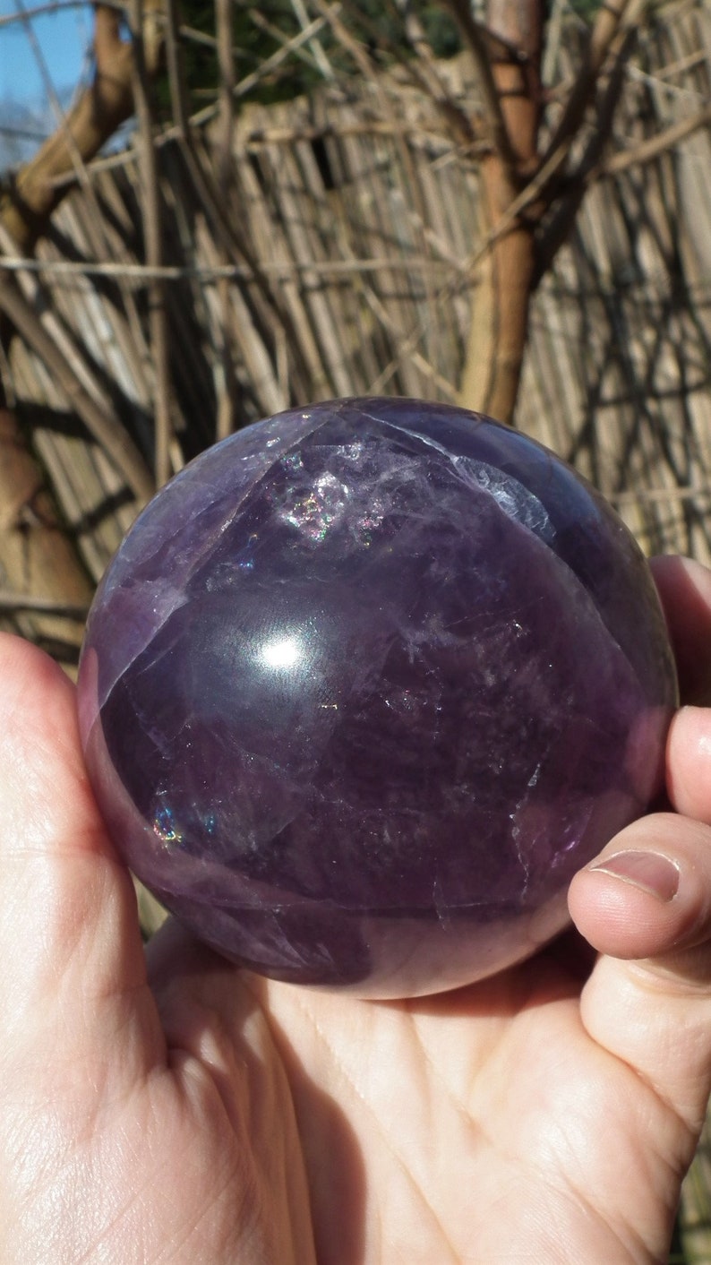 83mm Rainbow Fluorite Sphere 2.18LB