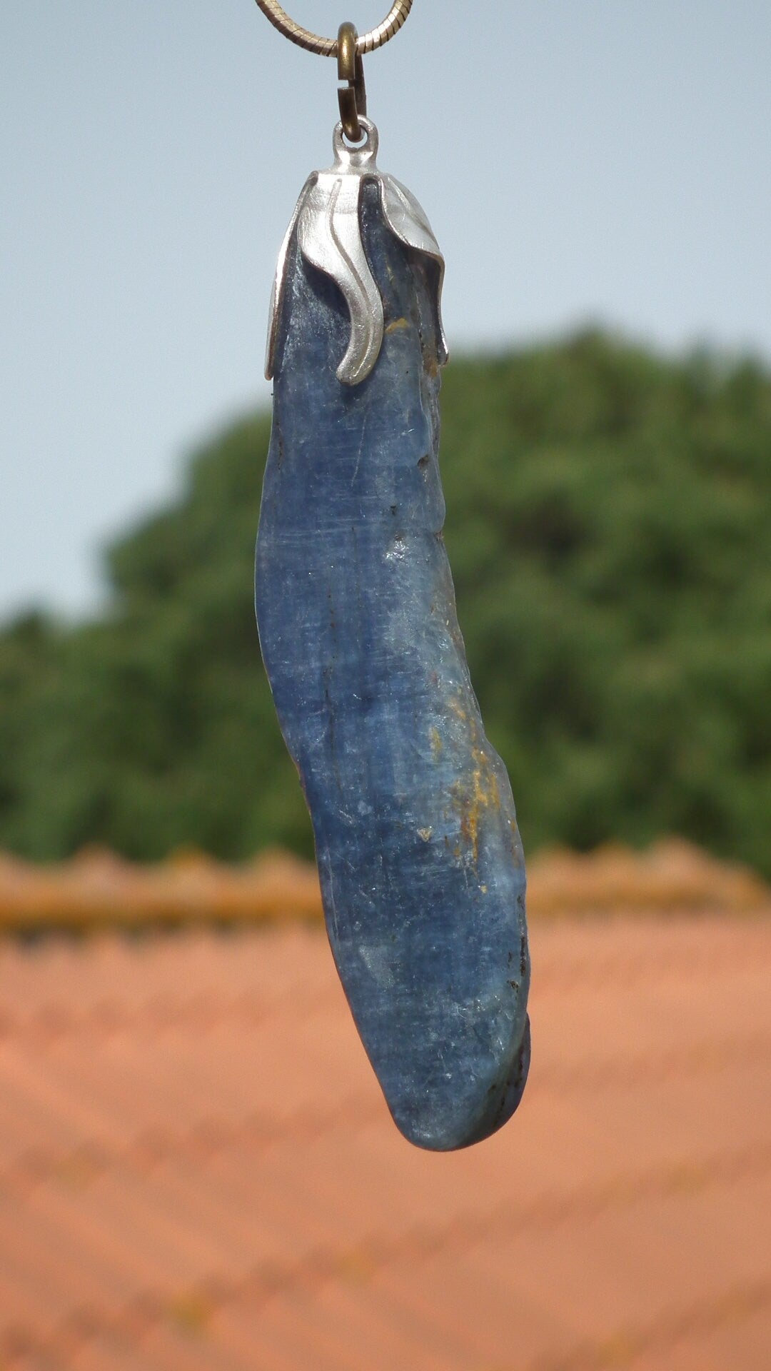 Blue kyanite pendant