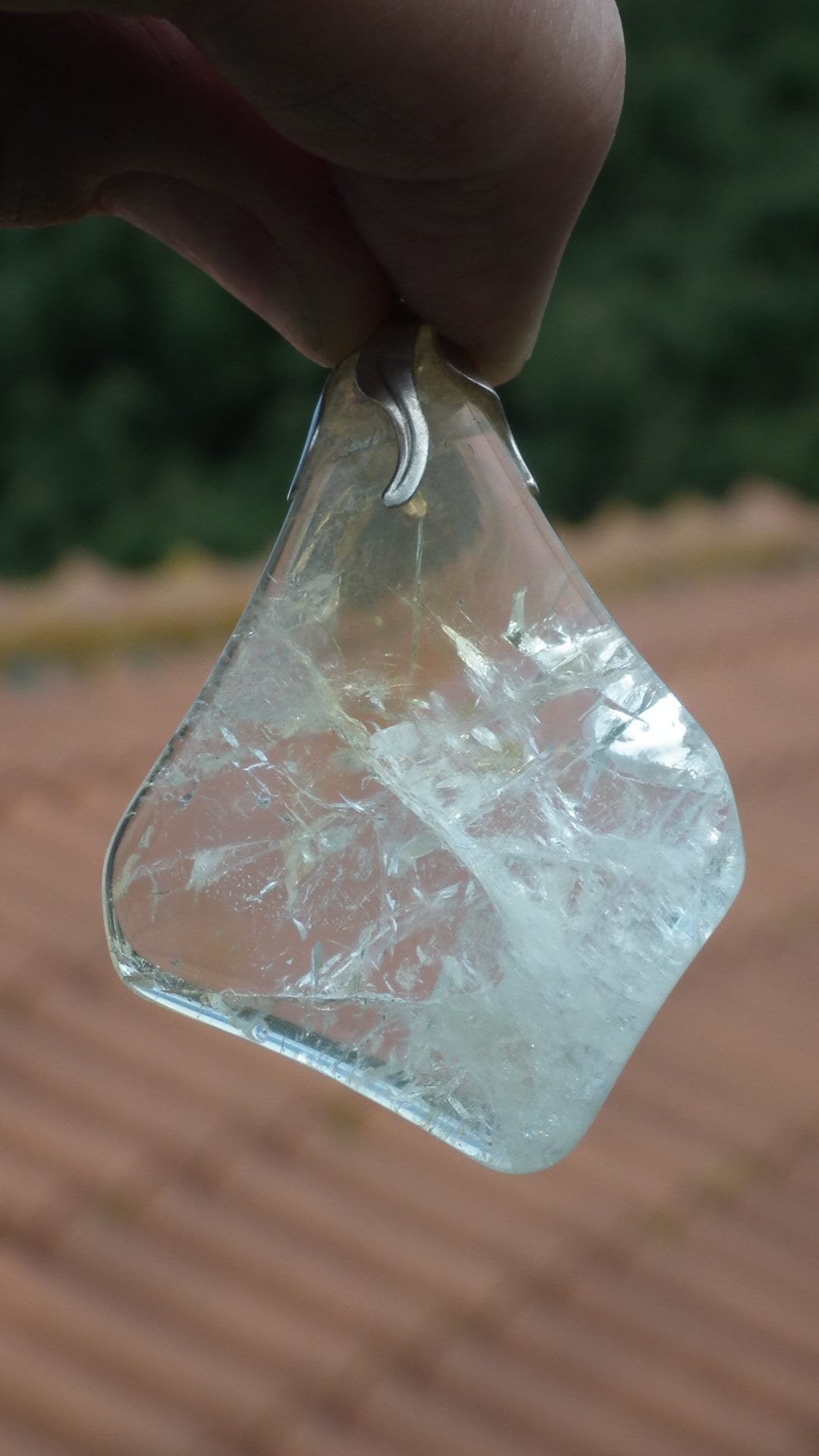 Citrine necklace with silver plated bail