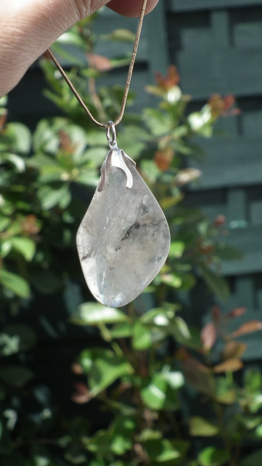 Smokey quartz necklace with silver plated bail