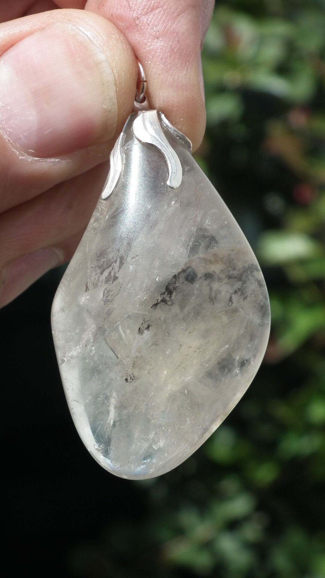 Smokey quartz necklace with silver plated bail