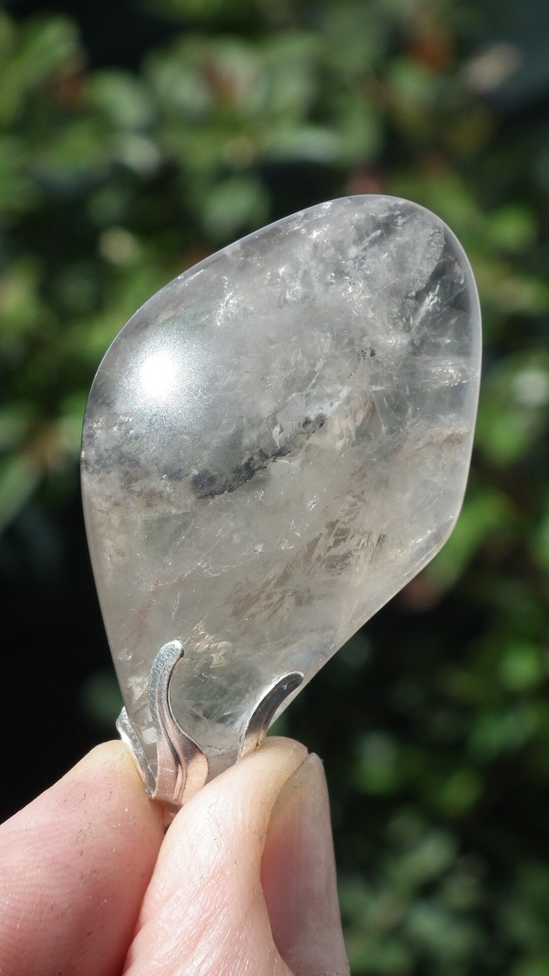 Smokey quartz necklace with silver plated bail