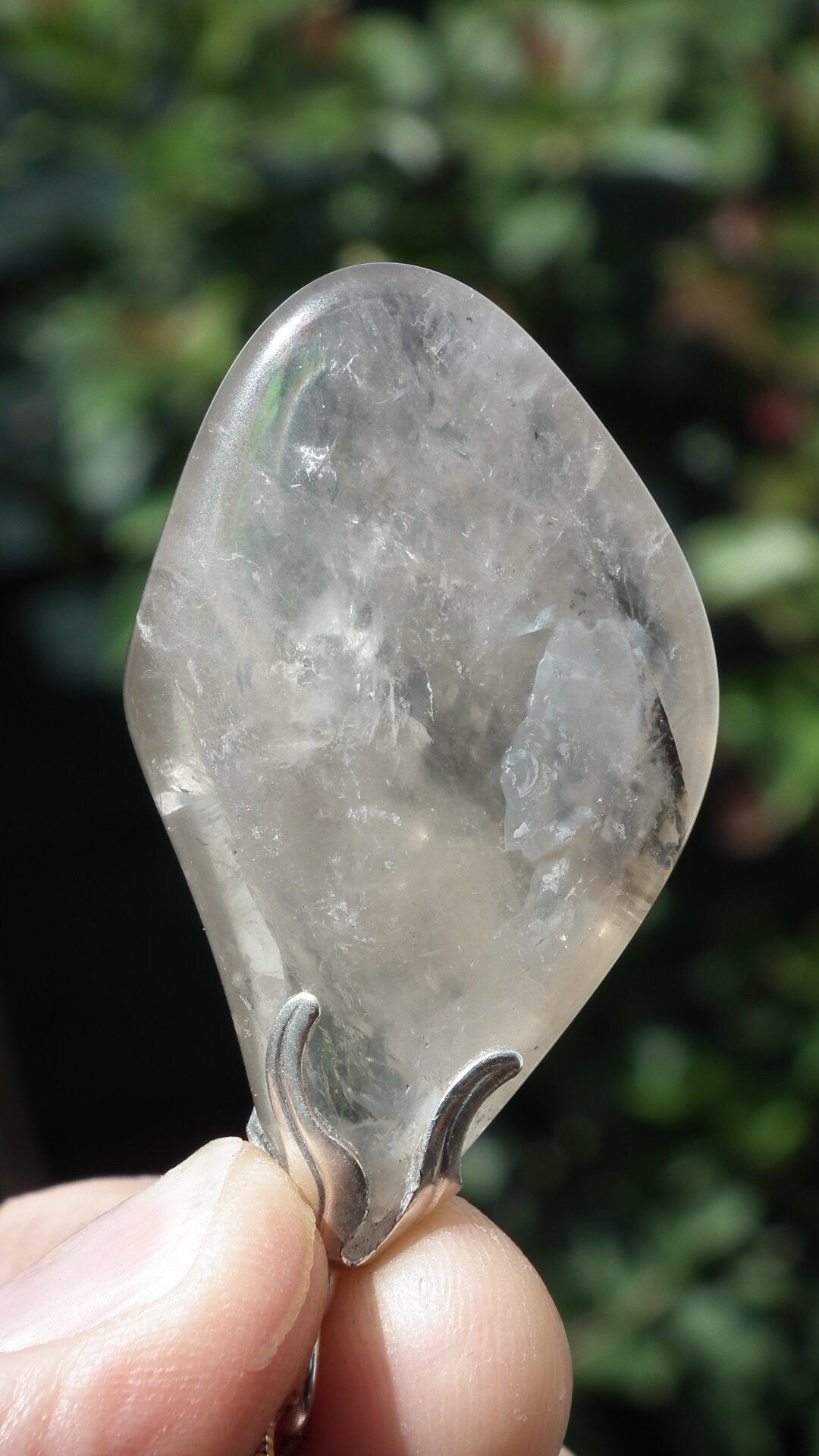 Smokey quartz necklace with silver plated bail