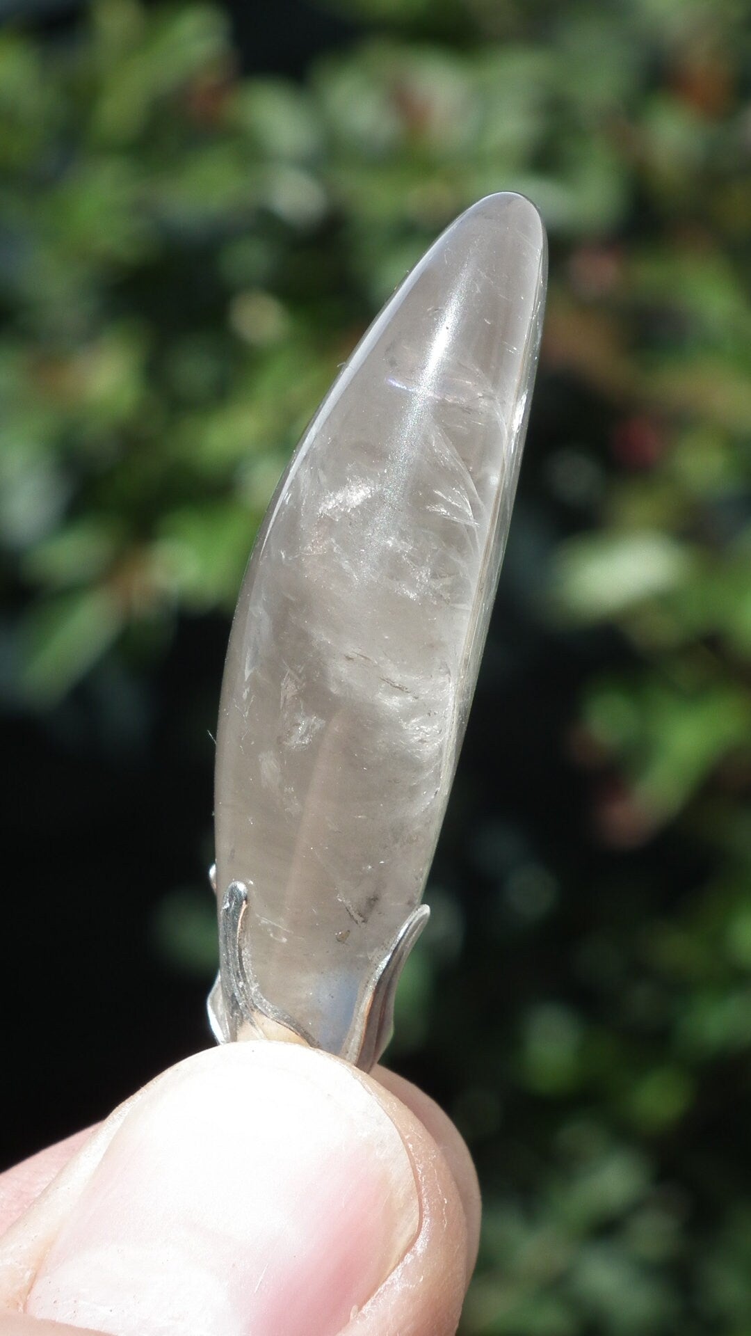 Smokey quartz necklace with silver plated bail