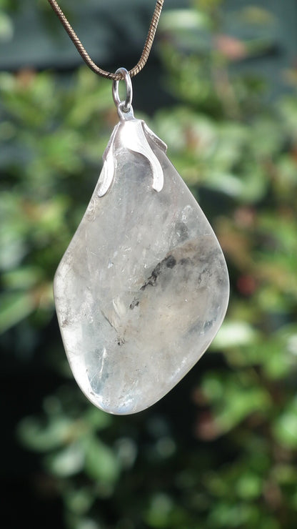 Smokey quartz necklace with silver plated bail