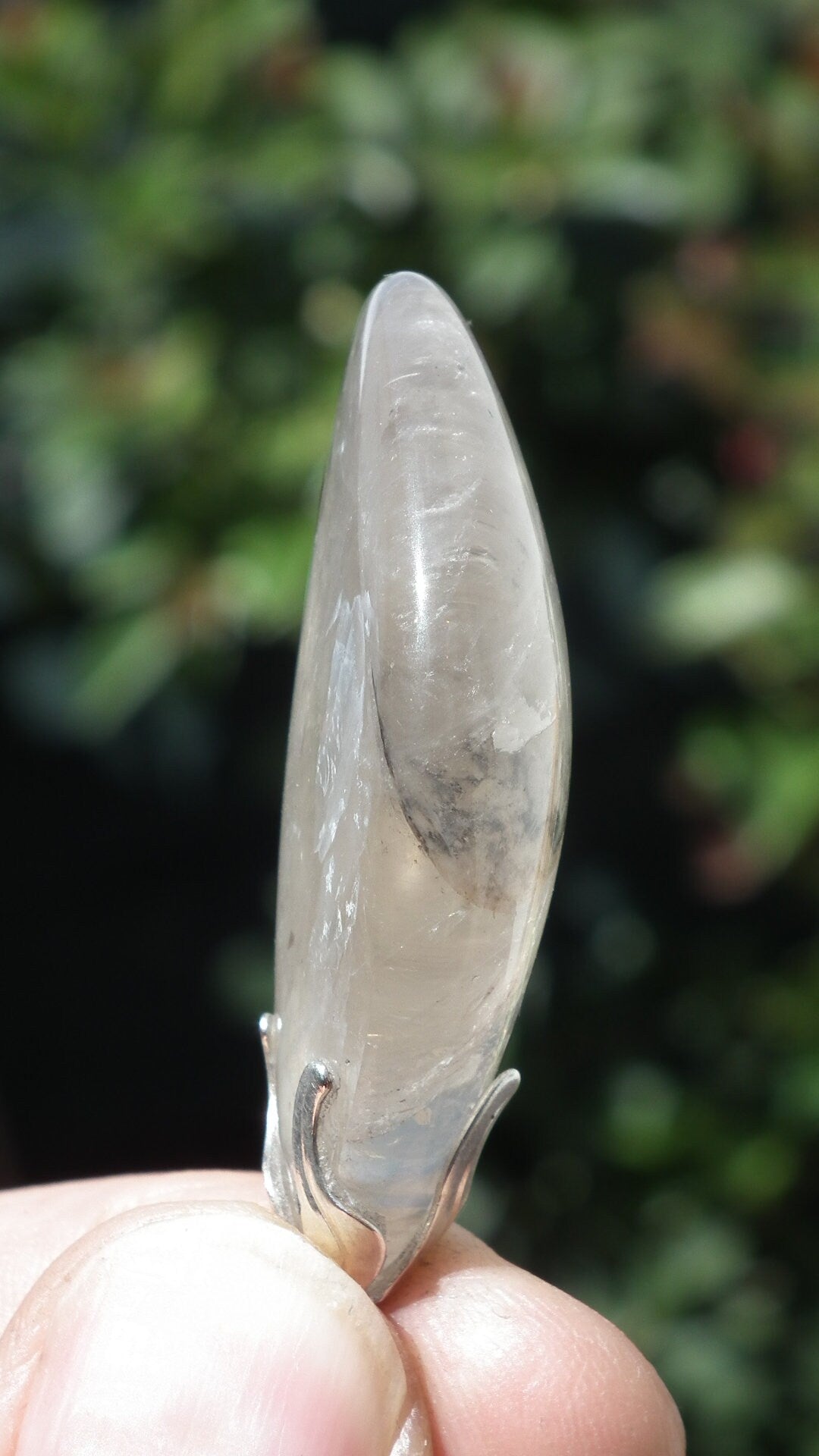 Smokey quartz necklace with silver plated bail