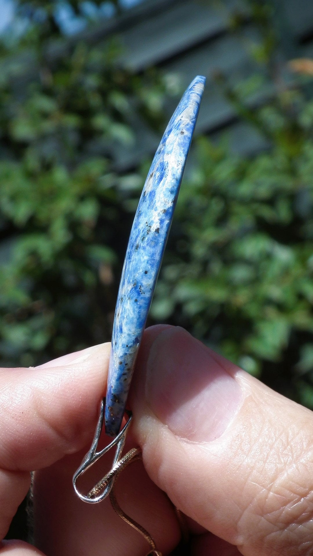 Lapis lazuli Necklace Moon with sterling silver