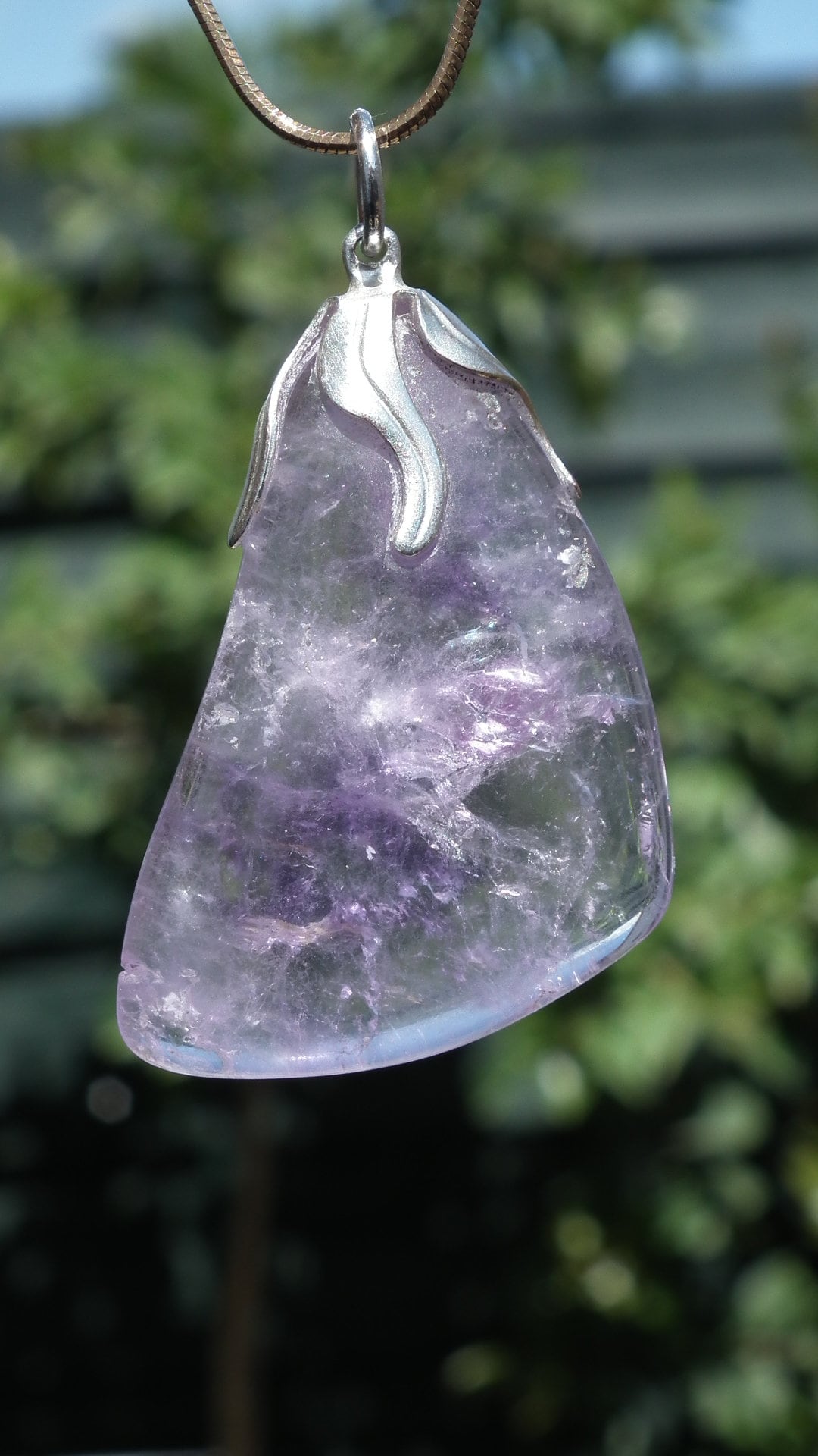 Ametrine necklace // Ametrine crystal // Ametrine pendant // with silver plated bail