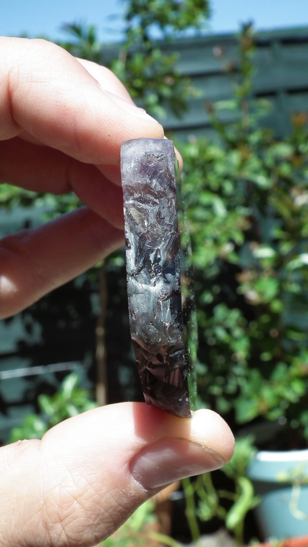 Super 7 polished freeform, Amethyst cacoxenite