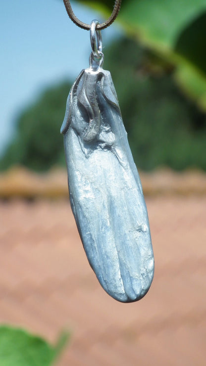 blue kyanite necklace / Polished Blue Kyanite