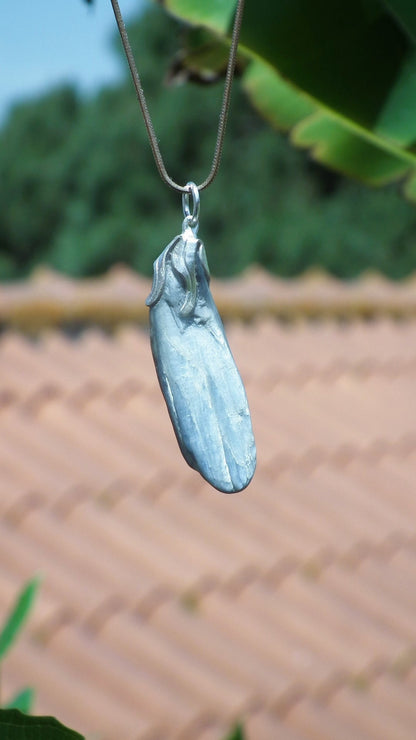 blue kyanite necklace / Polished Blue Kyanite