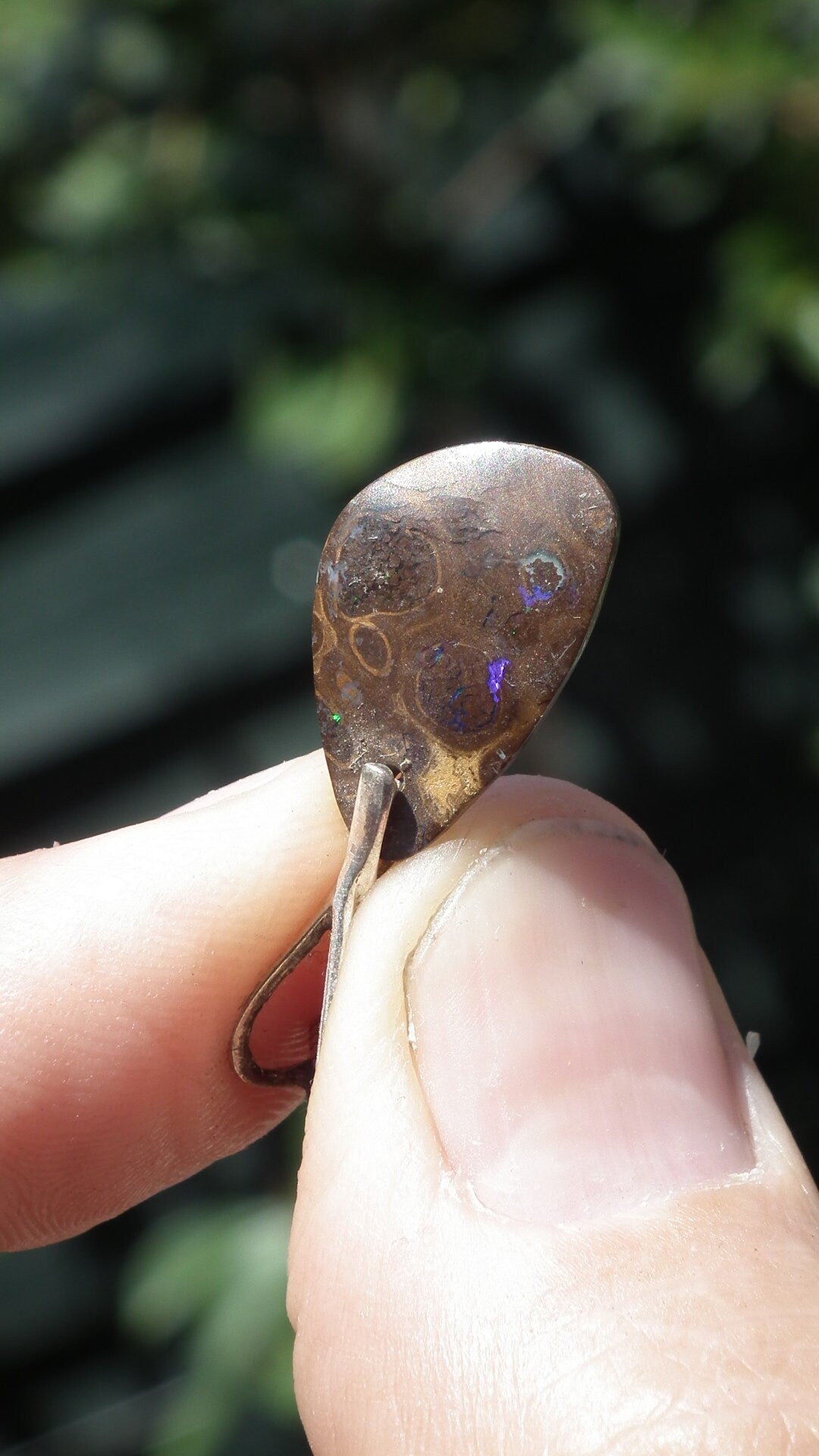 Boulder opal pendant with sterling silver bail