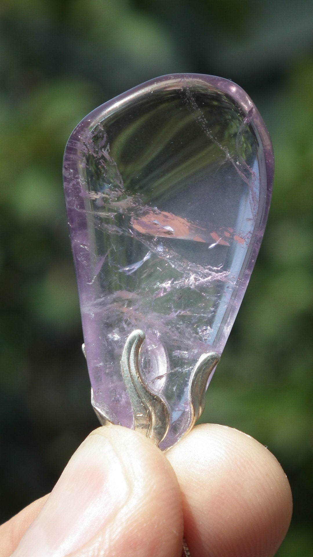 Ametrine necklace // Ametrine crystal // Ametrine pendant // with silver plated bail