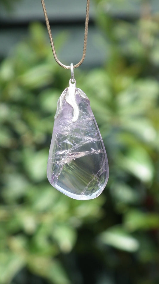 Ametrine necklace // Ametrine crystal // Ametrine pendant // with silver plated bail