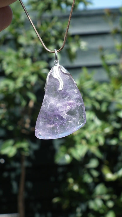 Ametrine necklace // Ametrine crystal // Ametrine pendant // with silver plated bail