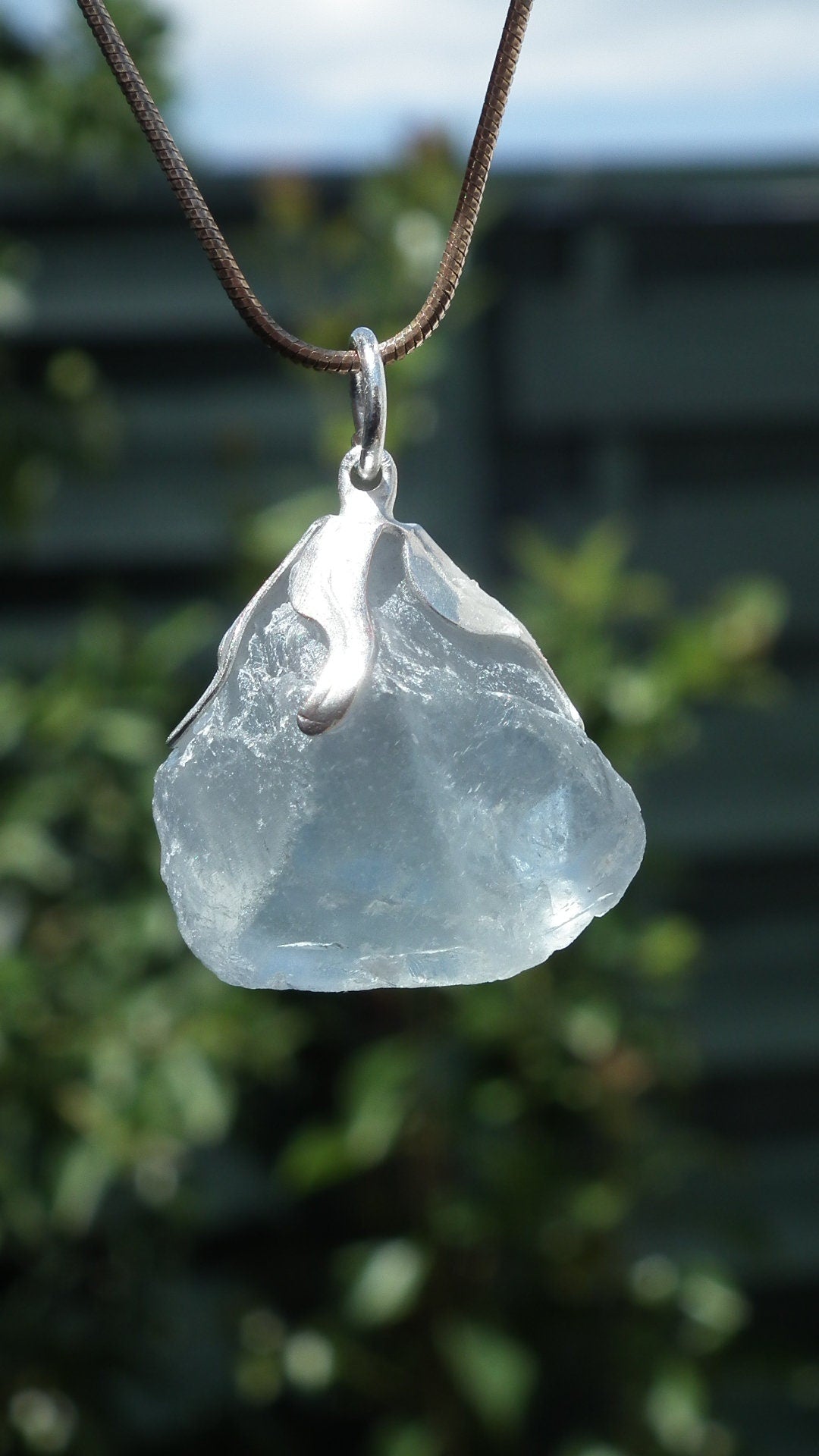 Celestite necklace / Celestite crystal / Blue celestite