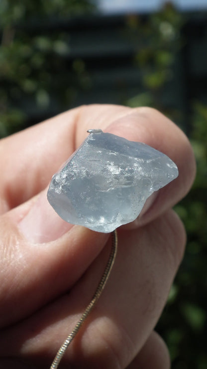 Celestite necklace / Celestite crystal / Blue celestite