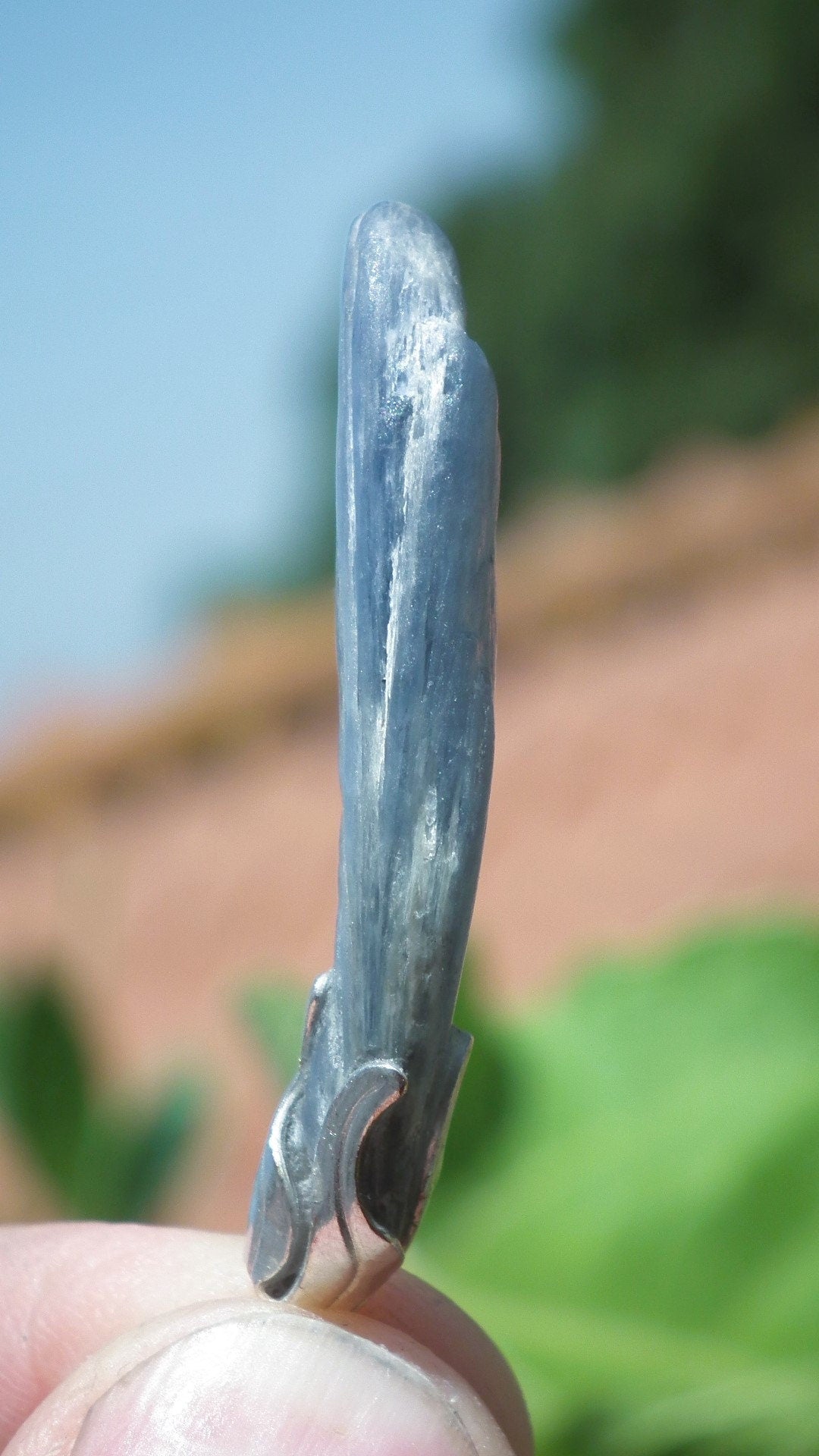 blue kyanite necklace / Polished Blue Kyanite