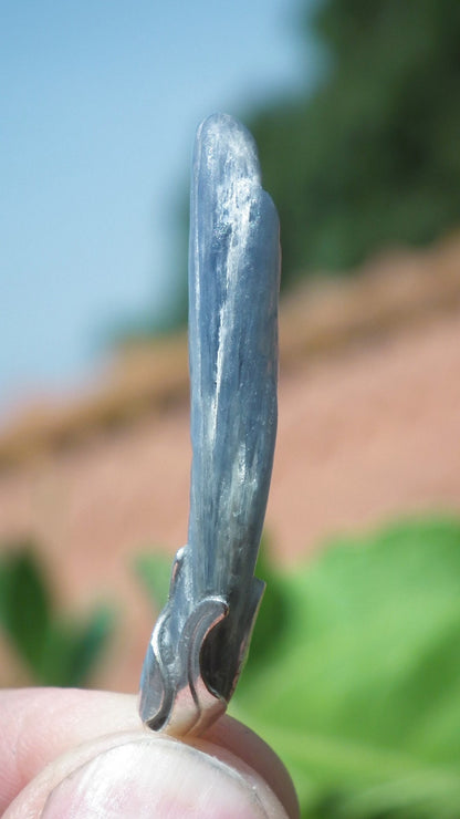 blue kyanite necklace / Polished Blue Kyanite