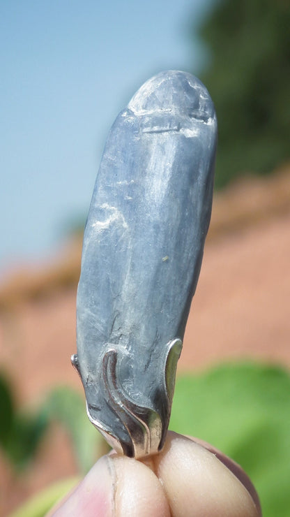 blue kyanite necklace / Polished Blue Kyanite