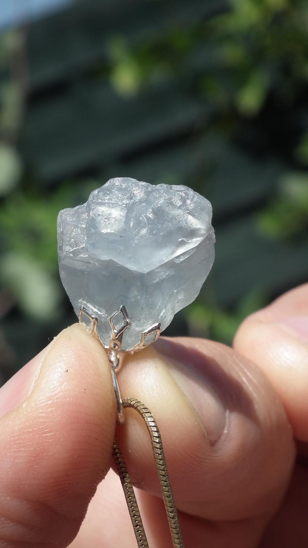 Celestite necklace / Celestite crystal / Blue celestite