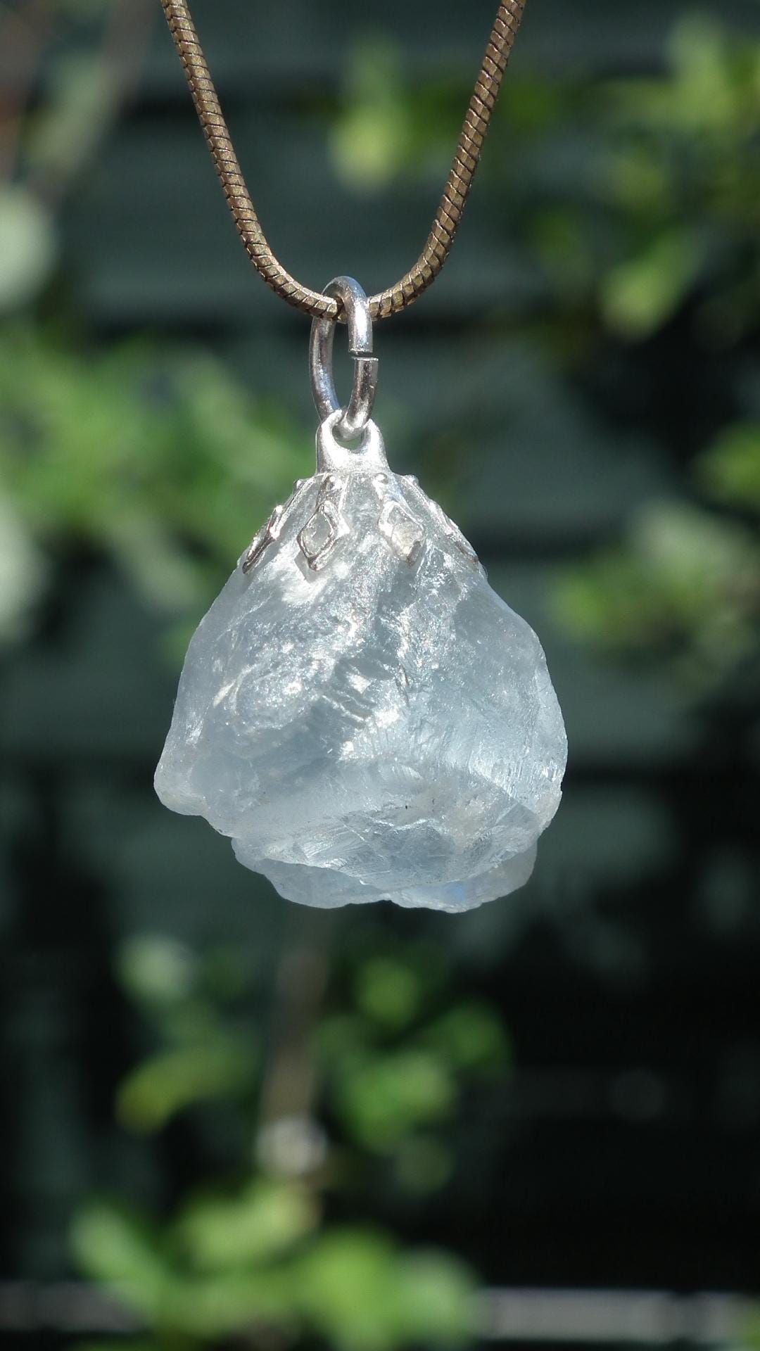 Celestite necklace / Celestite crystal / Blue celestite