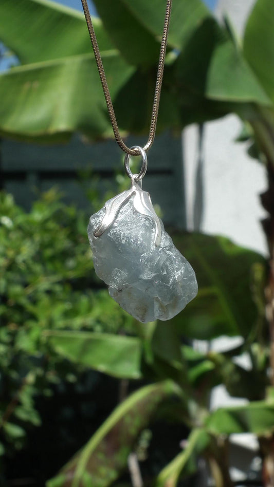 Celestite necklace / Celestite crystal / Blue celestite