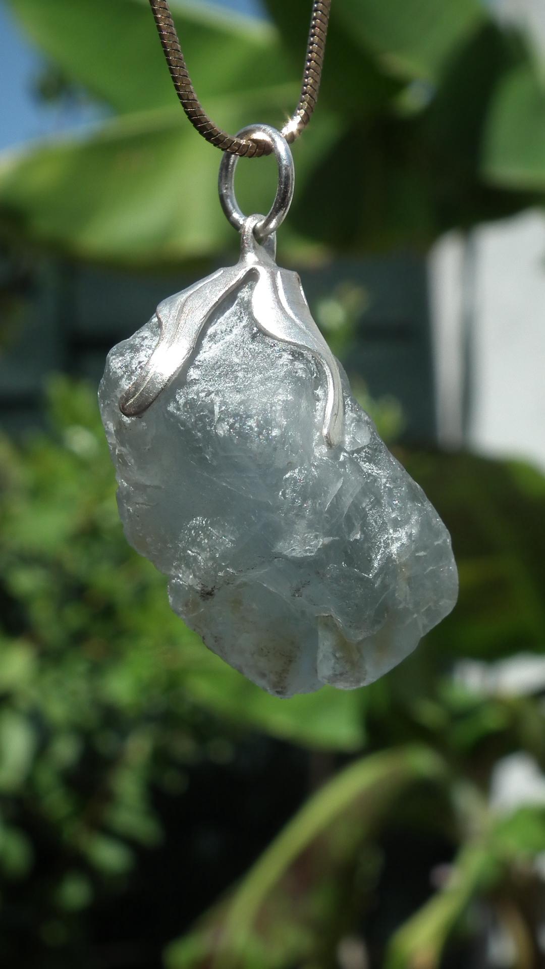 Celestite necklace / Celestite crystal / Blue celestite