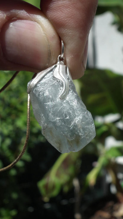 Celestite necklace / Celestite crystal / Blue celestite