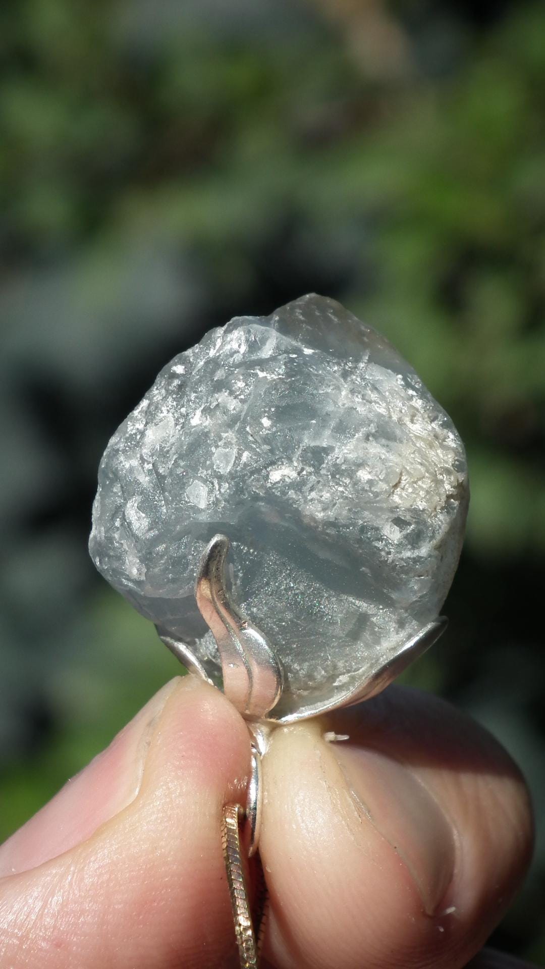 Celestite necklace / Celestite crystal / Blue celestite