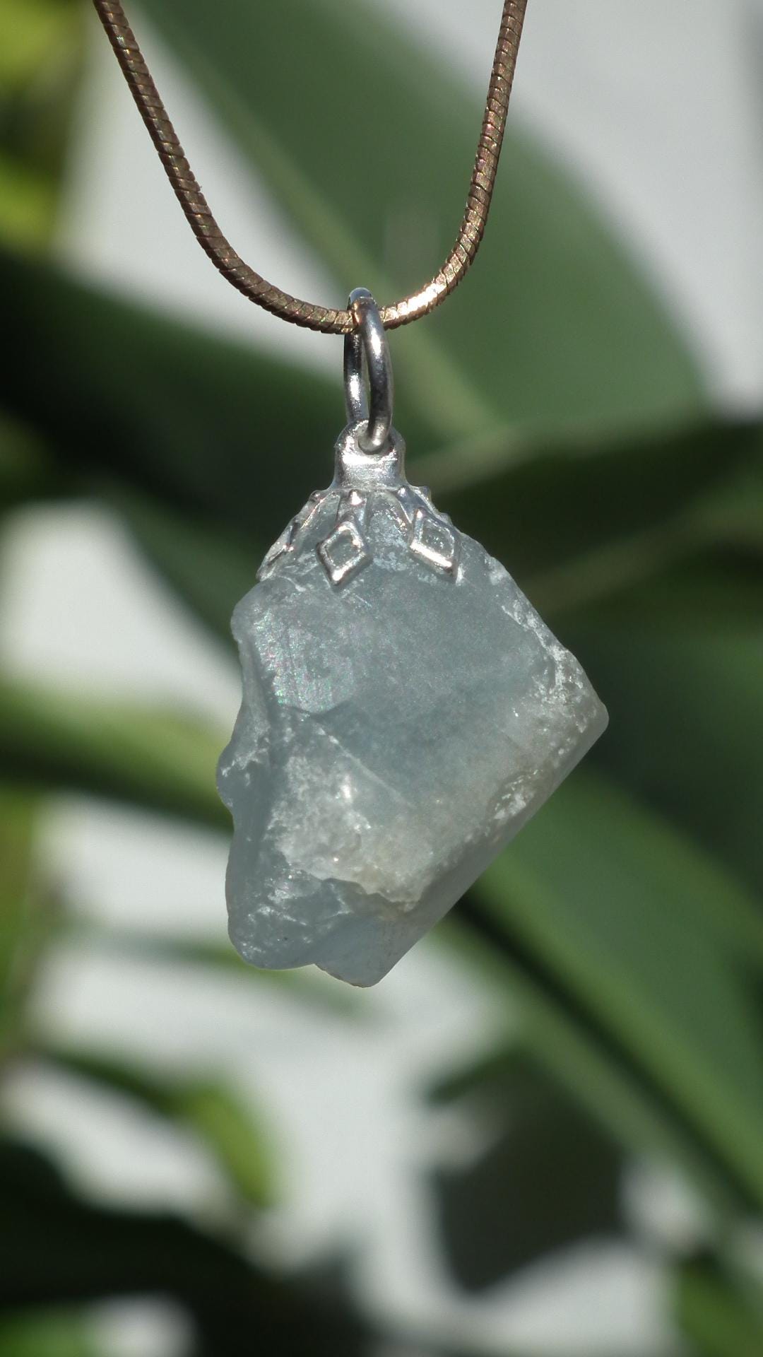 Celestite necklace / Celestite crystal / Blue celestite