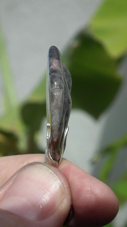 Super 7 pendant with silverplated bail, Amethyst cacoxenite