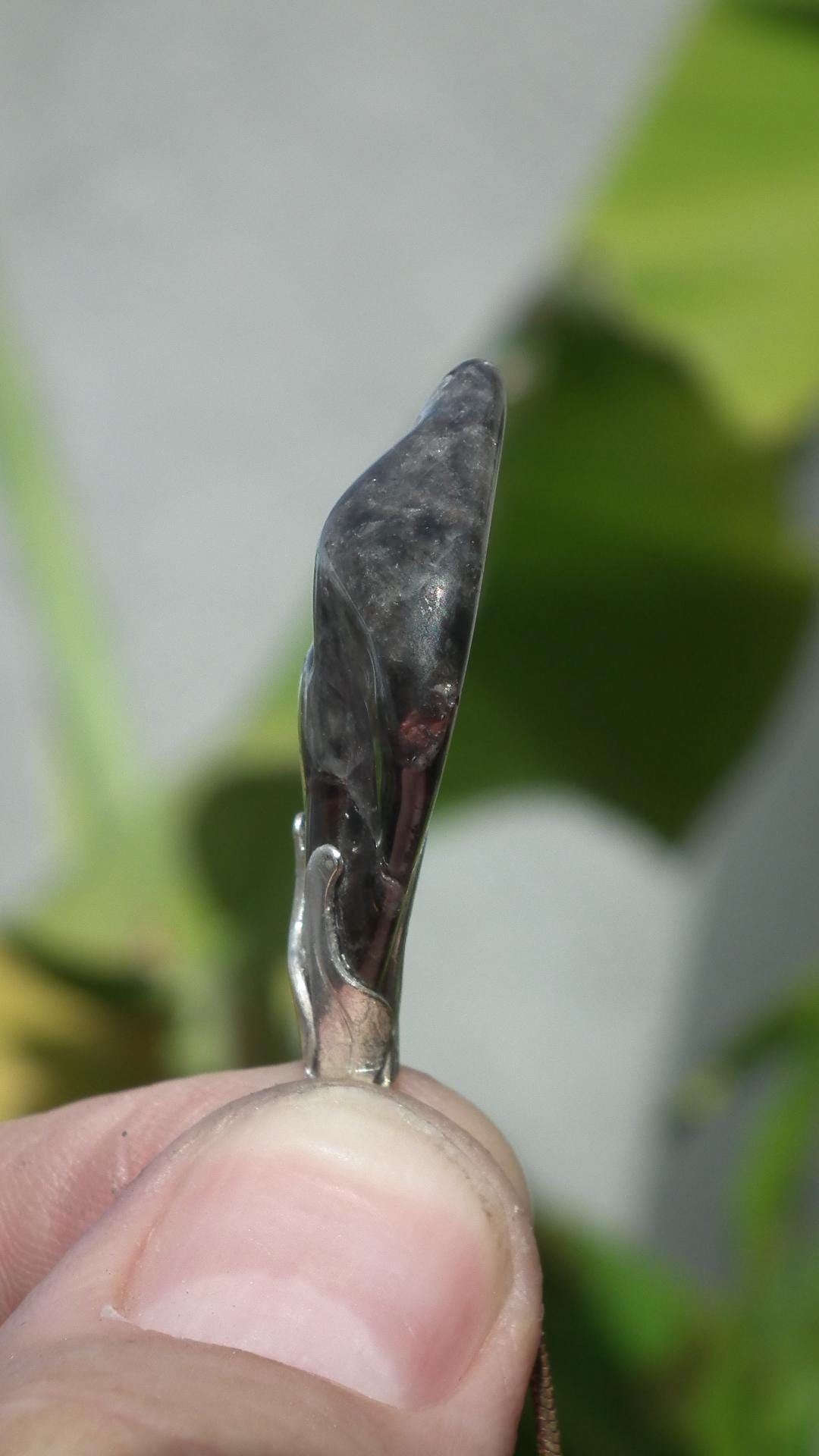 Super 7 pendant with silverplated bail, Amethyst cacoxenite