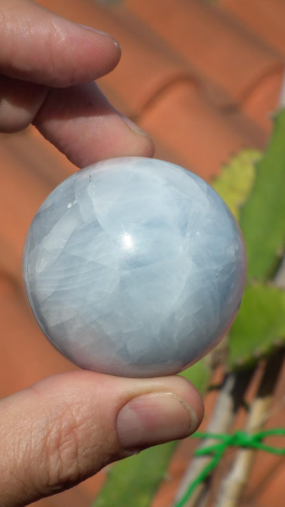 blue calcite egg // crystal egg