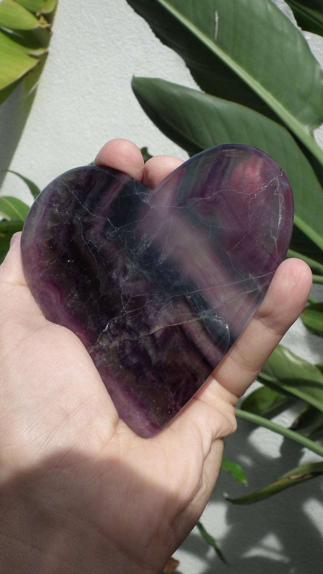 Rainbow Fluorite Heart