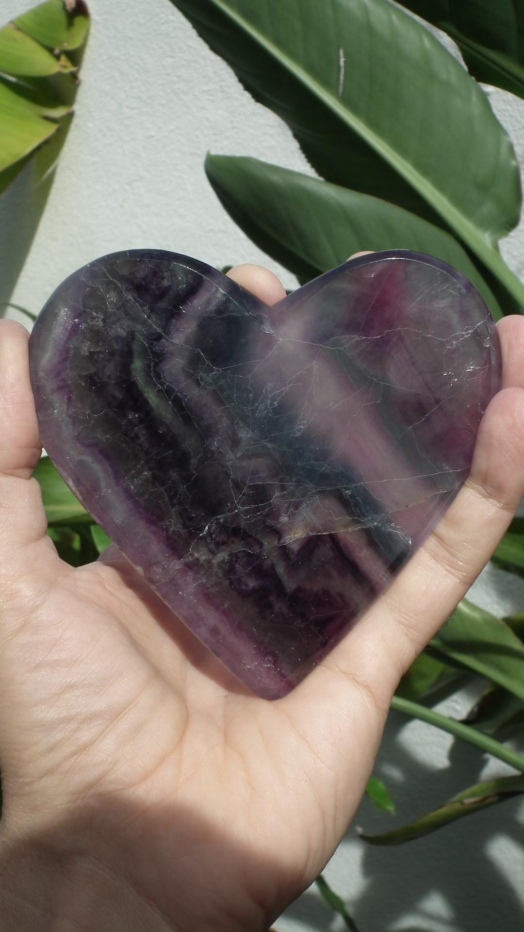 Rainbow Fluorite Heart