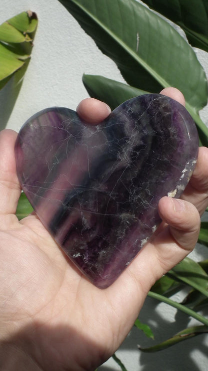 Rainbow Fluorite Heart