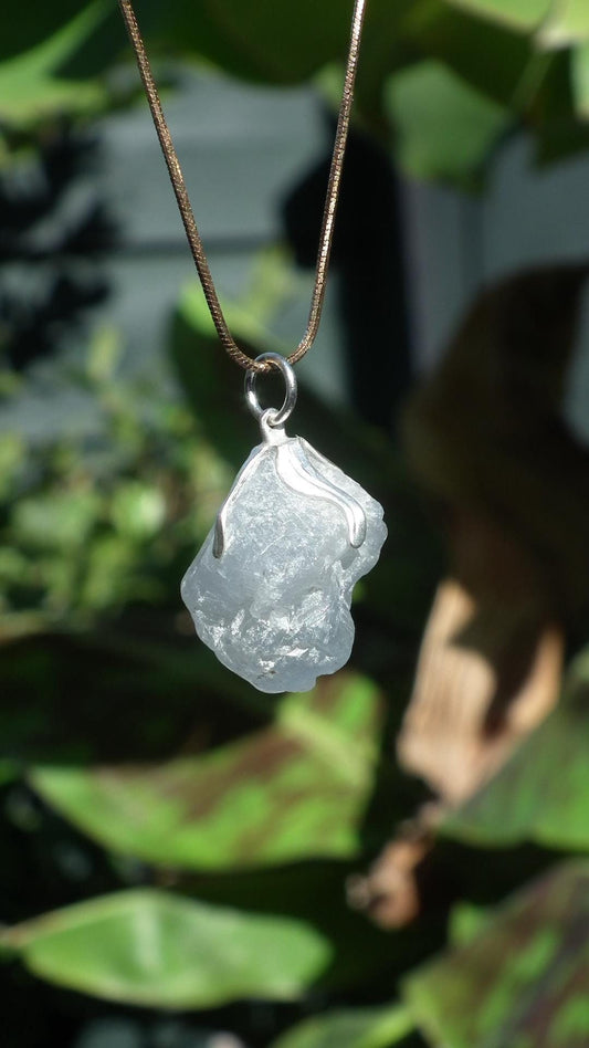 Celestite necklace / Celestite crystal / Blue celestite